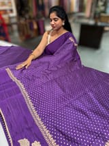 Brinjal Designer Banarasi Chiniya Silk Saree SS50557