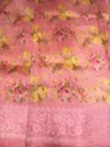 Rose pink floral Organza saree SS50556