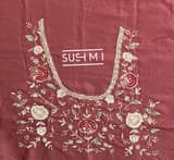 Brick Red Pure Organza Saree with heavy intricate Handwork DSCL044