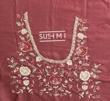 Brick Red Pure Organza Saree with heavy intricate Handwork DSCL044