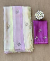 Multi colour Georgette Saree with handwork