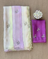 Multi colour Georgette Saree with handwork
