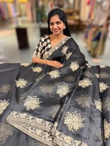 Black Designer Organza Handwork Saree