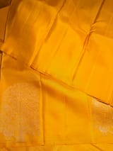 Mustard Vintage Kanjeevaram Saree with vaira oosi checks SS50150