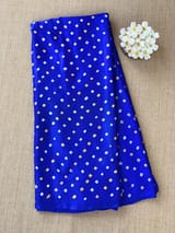 Royal Blue pure gajji silk bandhini Saree