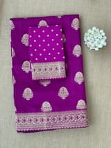 Purple Designer Banarasi Silk Saree