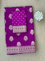 Purple Designer Banarasi Silk Saree