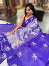 Purple Premium Handloom Designer Tissue saree with exquisite embroidery SS50211