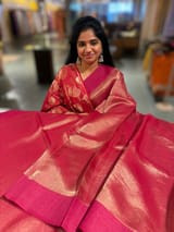 Pink Banarasi Tissue with Designer blouse SS50381