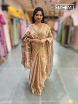 Light brown banarasi checks tissue