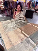 Sage Banarasi handloom tissue saree SS50389