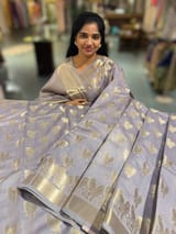 Dusty mauve Banarasi Mul Silk Cotton Saree SS50555