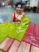 Parrot Green Tissue Vintage Kanjeevaram : S62F122