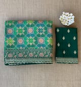 Emerald Green & Blue Banarasi bandhini georgette SS5051