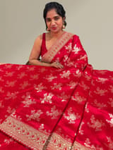 Chilli Red Designer Banarasi Silk Saree SS50579