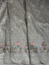 Silver Glass Organza Saree with allover embroidery SS50548