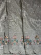 Silver Glass Organza Saree with allover embroidery SS50548