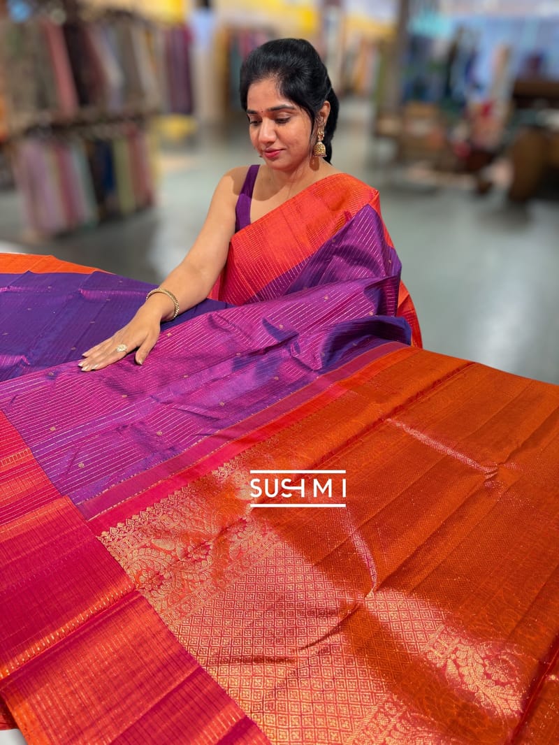 Purple and Orange Vintage kanjeevaram SS50151
