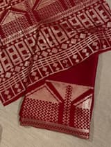 Red pure Satin Saree with designer sequence border and blouse SS5036