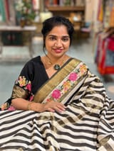 Chanderi Tissue Saree with petite point emb