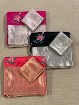 Rani Pink Pure Organza Saree with pure Tissue Border SS50294