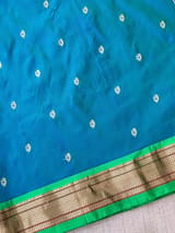 Peacock Blue Pure handloom yeola pythani Saree
