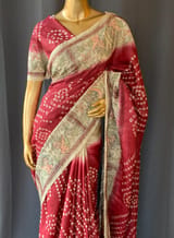 Maroon Pure Handloom Tussar Saree