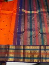 Orange Vintage Kanjeevaram Saree with meenakari Borders SS50166