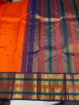 Orange Vintage Kanjeevaram Saree with meenakari Borders SS50166