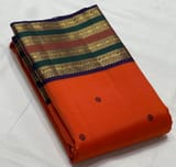 Orange Vintage Kanjeevaram Saree with meenakari Borders SS50166