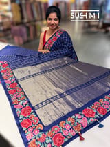 Mysore Silk Saree with petitepoint embroidery S62109