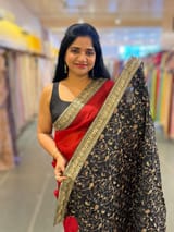 Red Organza with sabyasachi borders SS50276