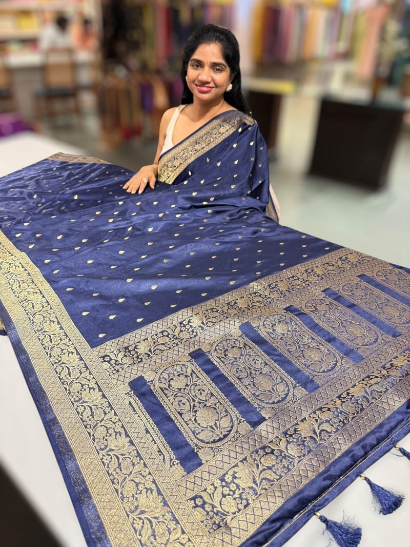 Navy Mashru Silk Saree SS50533