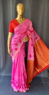 Pure silk Saree with hand paint