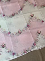 Ombre Dyed Floral Printed Pure Linen Saree