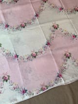 Ombre Dyed Floral Printed Pure Linen Saree