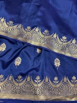Midnight Blue Poona Silk Saree