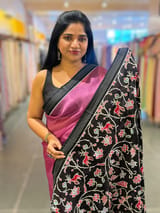 Plum Jamoon Organza Saree with embroidered blouse SS50274