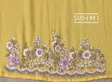 Yellow Pure Satin Georgette Saree
