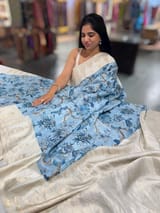 Kanchi soft silk Designer printed saree with temple border SS50510