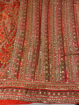Orange Designer Printed Crepe Silk Saree