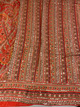 Orange Designer Printed Crepe Silk Saree