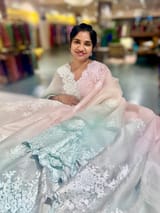 Pure Organza  Ombre Dyed Saree With allover Embroidery SS50310