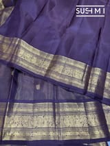 Darkbrown & Violet dual tone vaira oosi stripes Vintage Kanjeevaram Saree : S62F119
