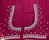 Gorgette saree with small polka dots