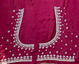 Gorgette saree with small polka dots
