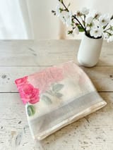 Floral printed handloom lenin saree