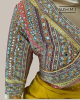 Mustard DesignerOrganza saree