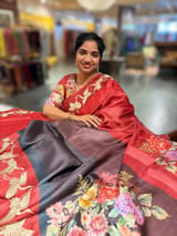 Tussar Rangkaat Saree With Crane Bird  Embroidered Border SS50472