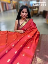 Rust Orange & Winish Brown Vintage Kanjeevaram Saree : S62F121